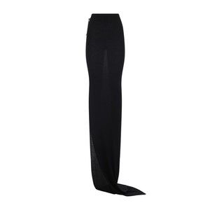 Rick Owens Flowing Maxi Skirt With Sheer Panel And High Waist - NWT
